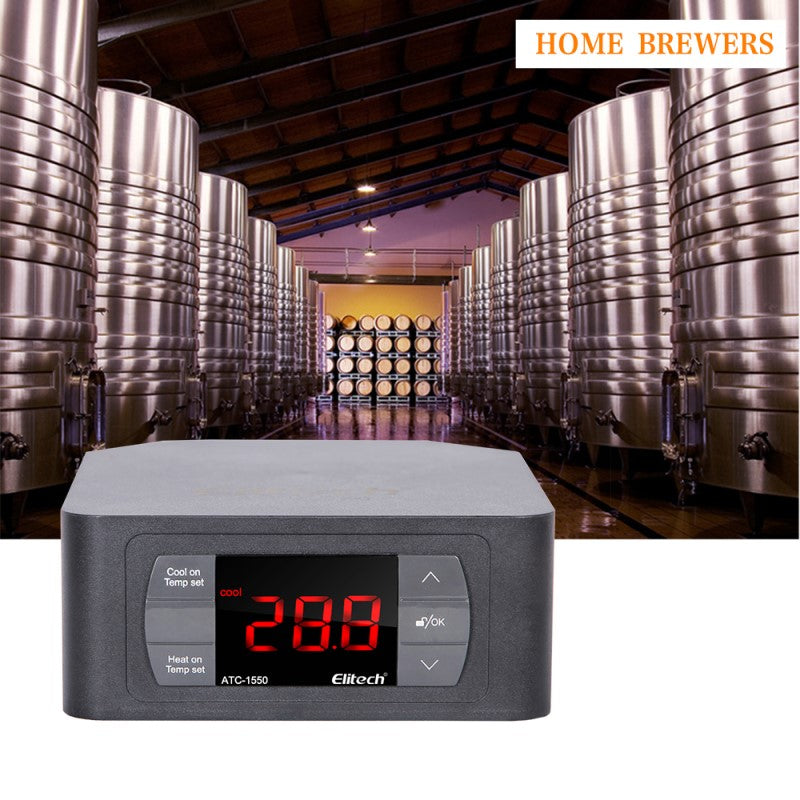 Elitech ATC-1550 Pre-wired Digital Temperature Controller, Heating, Cooling and Lighting Output, Touch-key Touch-key Thermostat with External Temperature Probe Sensor