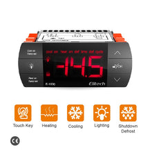 Load image into Gallery viewer, Elitech E-1000 Temperature Controller Thermostat, Automatic Switch Cooling and Heating, with Lighting Output, Touch Key, With NTC Temperature Probe Sensor