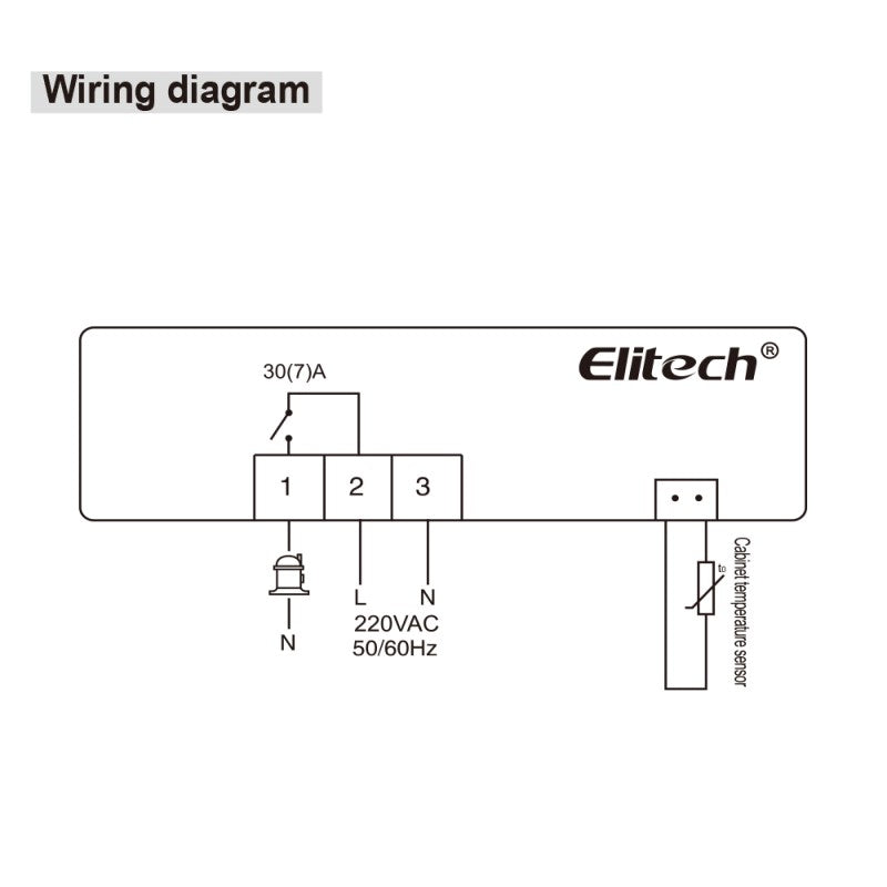 Elitech ECS-16 One-Way Output Digital Temperature Controller, Cooling or Heating Mode, Direct Drive Single-phase 1.5HP Compressor, For Beverage Cabinets
