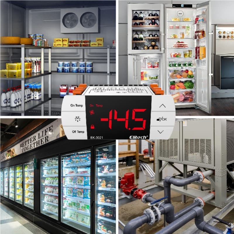 Elitech EK-3021 Two-way Output Digital Temperature Controller Refrigeration System with Defrost Mode, With Temperatue Sensor and Evaporator Defrost Sensor, Touch-Key
