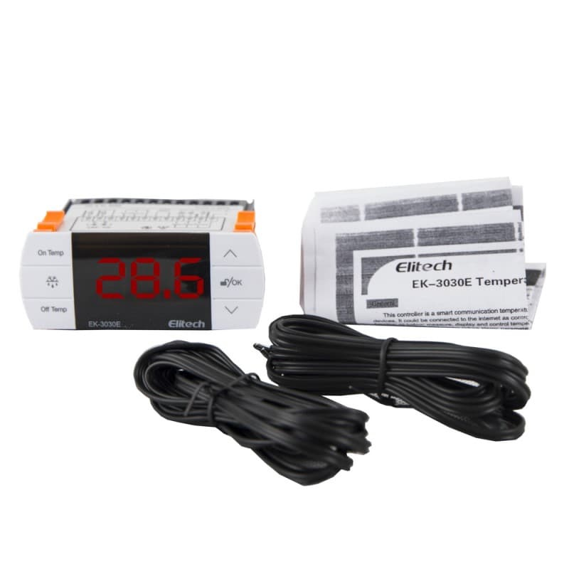 Elitech EK-3030E Digital Temperature Controller Cooling Defrosting and Fan Control Outpus With Temperature and Defrosting Prpbe Sensor, RS-485 Interface, Touch Key