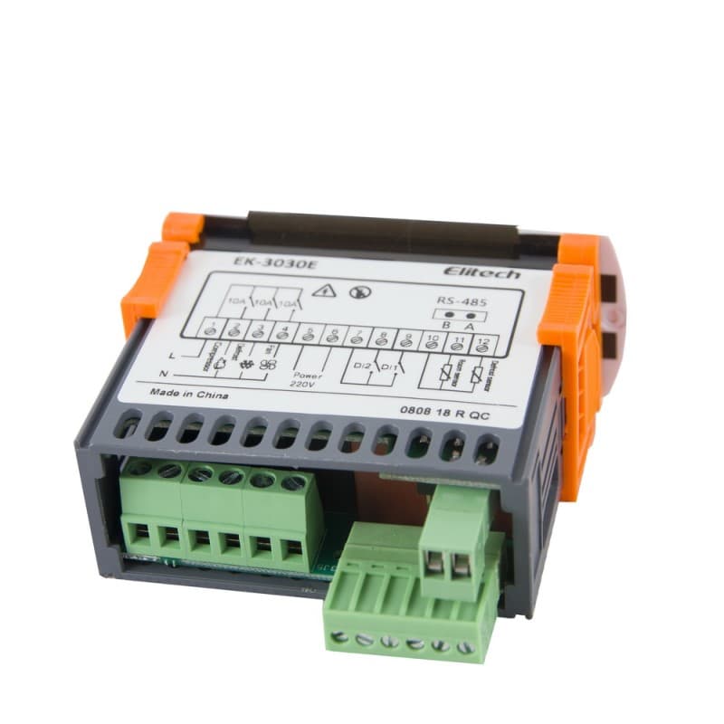 Elitech EK-3030E Digital Temperature Controller Cooling Defrosting and Fan Control Outpus With Temperature and Defrosting Prpbe Sensor, RS-485 Interface, Touch Key