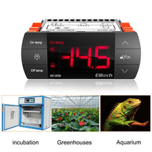 Load image into Gallery viewer, Elitech EK-3030 Digital Temperature Controller Cooing Defrosting and Fan Control Outputs With Temperature and Defrosting Sensor Probe, Touch Key