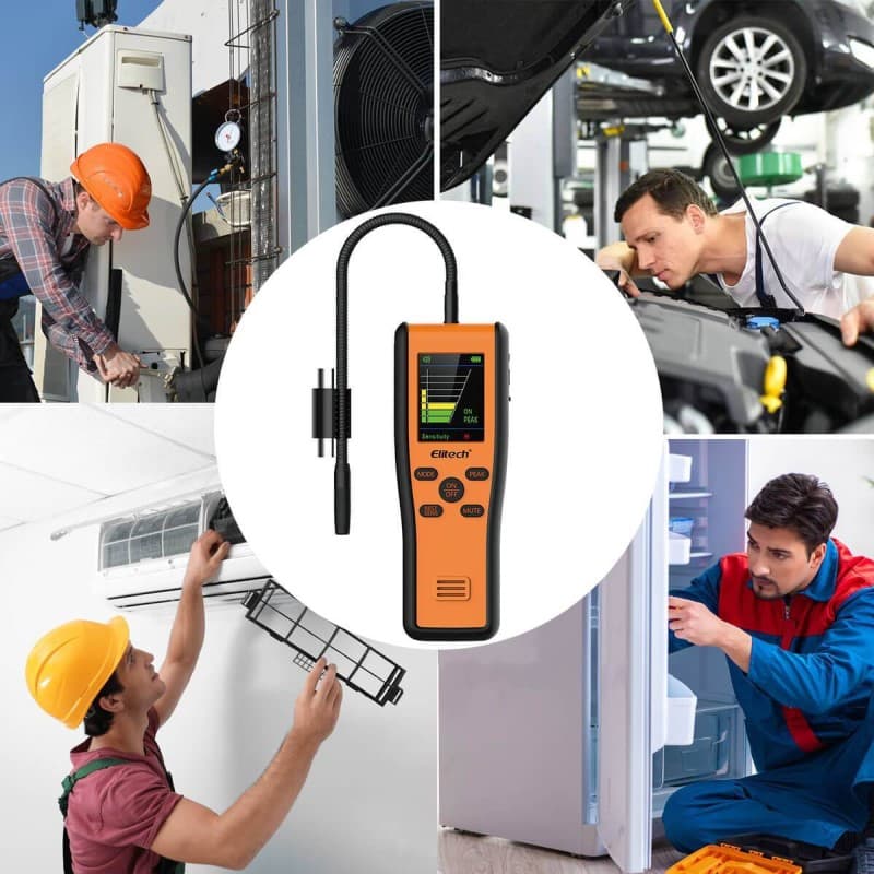 Elitech IR-200 Refrigerant Leak Detector 2-in-1 Infrared & Heated Diode Dual Sensor High Sensitivity Halogen Leakage Tester 10 Years' Sensor Life