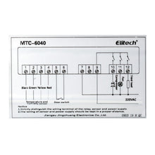 Load image into Gallery viewer, Elitech MTC-6040 Temperature and Humidity Controller with Cooling, Fan, Humidity/ Lighting/ Alarm Control Output, with Temperature Probe Sensor and Humidity Probe Sensor