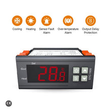 Load image into Gallery viewer, Elitech STC-1000 Temperature Controller Thermostat Automatic Switch Cooling and Heating, With Temperature Probe Sensor Input, 0.1℃ Resolution
