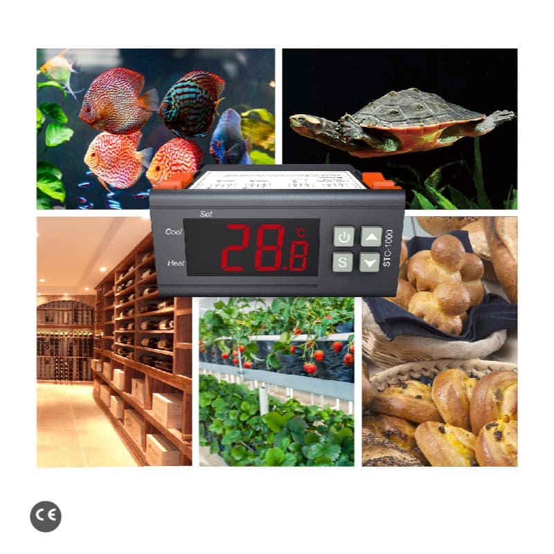 Elitech STC-1000 Temperature Controller Thermostat Automatic Switch Cooling and Heating, With Temperature Probe Sensor Input, 0.1℃ Resolution
