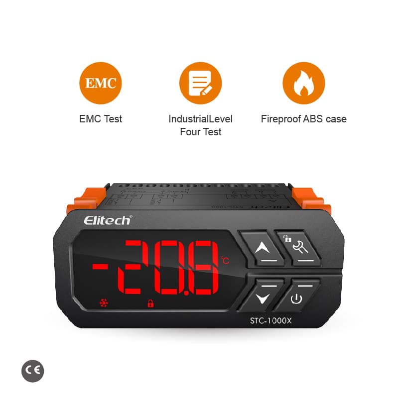 Elitech STC-1000X Temperature Controller Thermostat, Upgrade STC-1000, Automatic Switch Cooling and Heating, ℃/℉, With NTC Temperature Probe Sensor