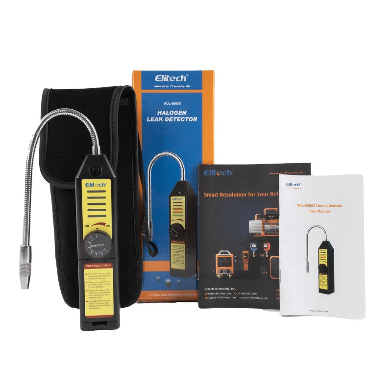 Elitech ILD-200 Advanced Refrigerant Leak Detector + WJL-6000 Halogen Tester HVAC Combo