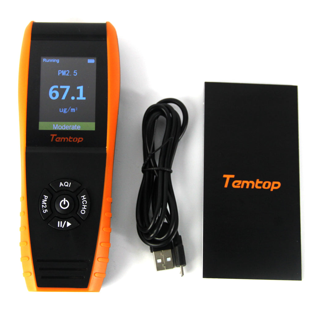 Temtop LKC-1000E Air Quality Detector Professional Sensor Formaldehyde AQI Air Quality Monitor Detector for HCHO PM2.5 PM10 Testing