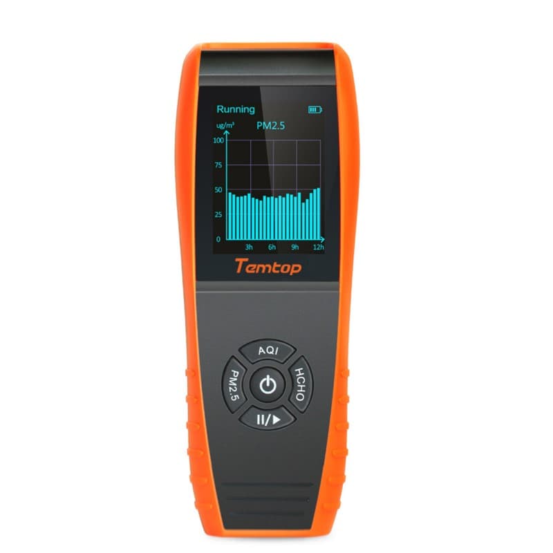 Temtop LKC-1000S Air Quality Detector Professional Formaldehyde Monitor Temperature and Humidity Detector with PM2.5 PM10 HCHO AQI Particles Accurate Testing