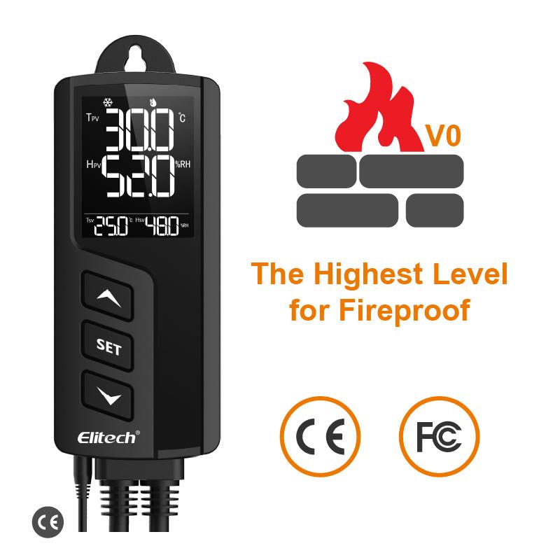 Elitech STC-1000Pro TH Temperature and Humidity Controller, Prewired - Just Plug and Play, Wall-mounted, Temperature and Humidity Integrated Probe Sensor