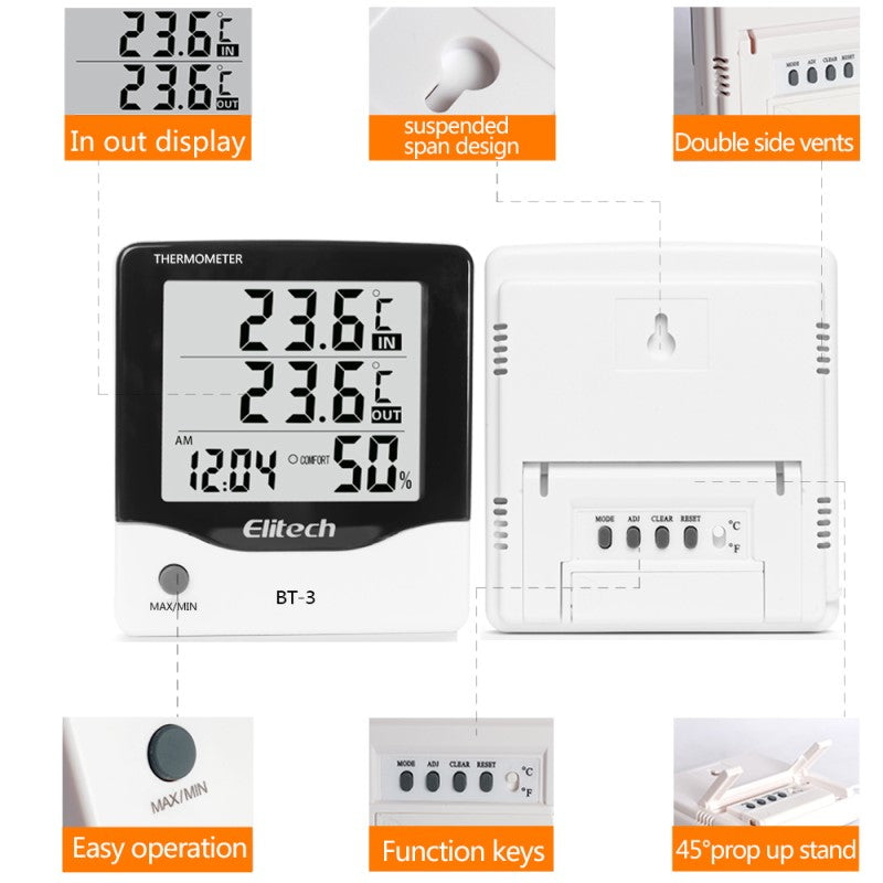 BT-3 Indoor/ Outdoor Thermometer Hygrometer