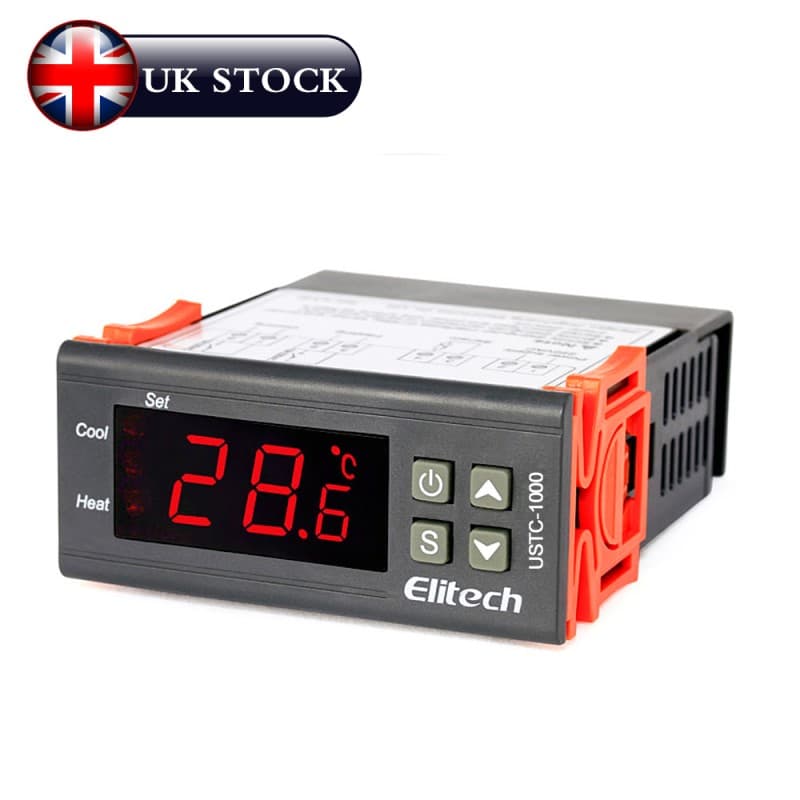 Elitech STC-1000 Temperature Controller Thermostat Automatic Switch Cooling and Heating, With Temperature Probe Sensor Input, 0.1℃ Resolution