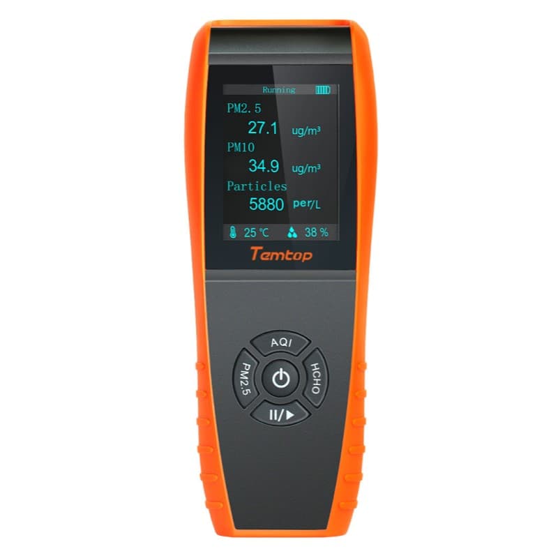 Temtop LKC-1000S Air Quality Detector Professional Formaldehyde Monitor Temperature and Humidity Detector with PM2.5 PM10 HCHO AQI Particles Accurate Testing