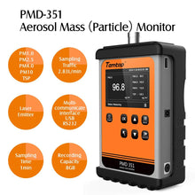 Load image into Gallery viewer, Temtop PMD 351 Aerosol Monitor Handheld Particle Counter, PM1.0, PM2.5, PM4.0, PM10,TSP Monitor, With USB or RS-232 Communication Type